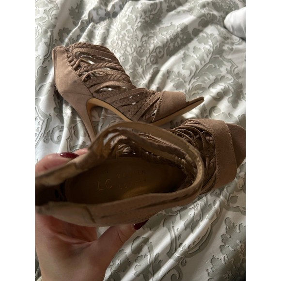 LC Lauren Conrad Tan Braided Strappy Heels - Picture 3 of 5